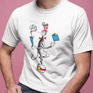 Camiseta O Ato de Equilíbrio do Gato no Chapéu