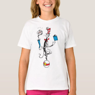 Camiseta O Ato de Equilíbrio do Gato no Chapéu