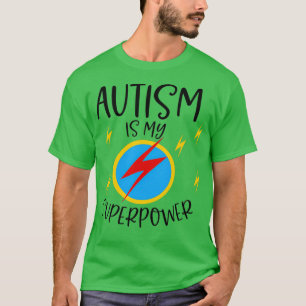 Camiseta O Autismo É A Minha Energia De Um Relâmpago De Sup