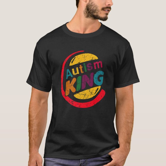 Camiseta O Autismo É Meu Rei Meu Superpoder Conscientização (Frente)