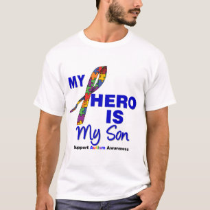 Camiseta O autismo meu herói é meu filho