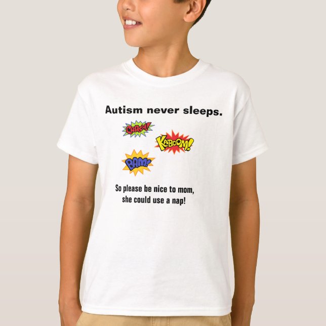 Camiseta O autismo nunca dorme t-shirt (Frente)