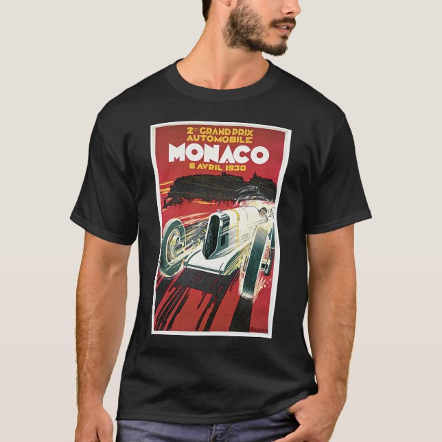 Camiseta ò Automóvel grande de Monaco de Prix (Frente)