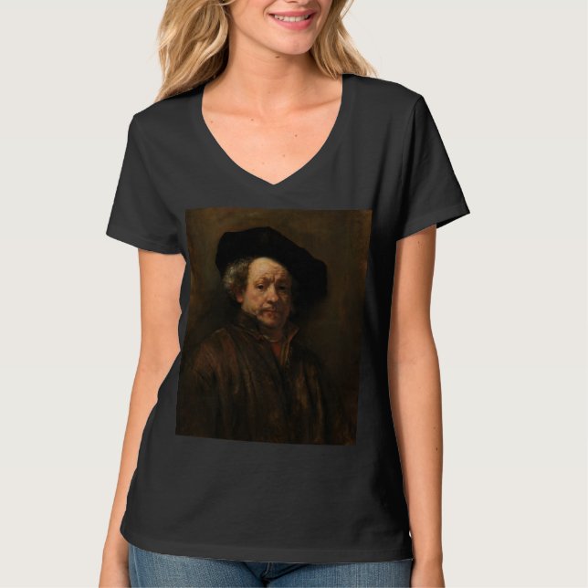 Camiseta O autorretrato de Rembrandt van Rijn é arte (Frente)