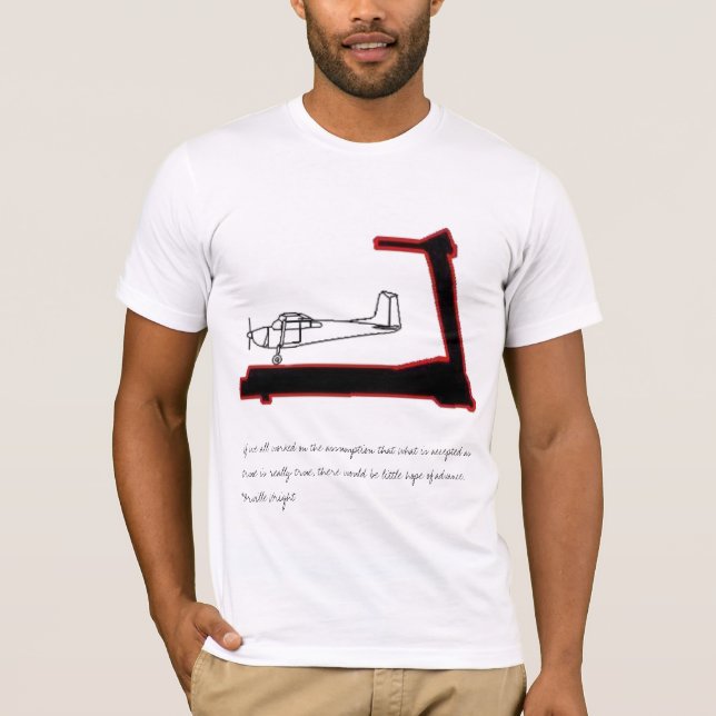 Camiseta O avião em uma escada rolante… (Frente)