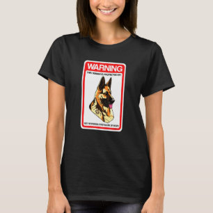 Camiseta O Aviso Humano Está Protegido Pelo German shepher