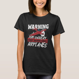 Camiseta O Aviso Pode Começar De Repente A Falar De Aviões