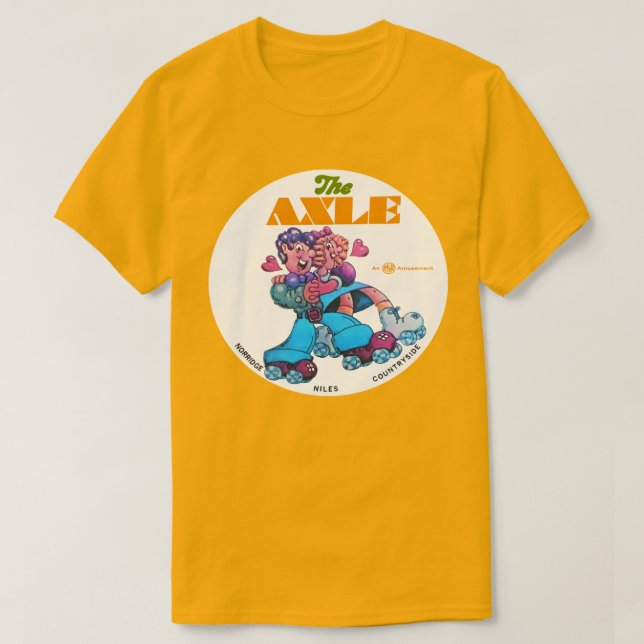 Camiseta O Axle Roller Skating Rinks de Illinois. (Frente do Design)