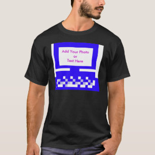 Camiseta O azul do computador das imagens da série do