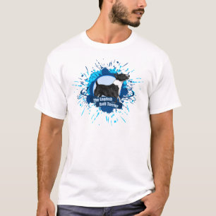 Camiseta O azul inglês do RESPINGO de bull terrier