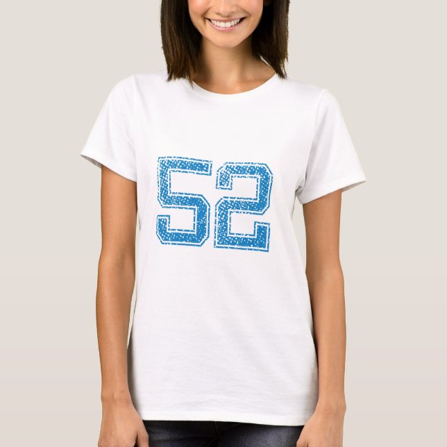 Camiseta O azul ostenta Jerzee número 52 (Frente)
