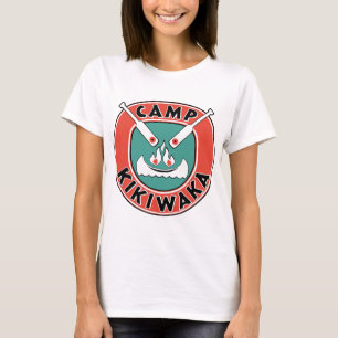 Camiseta o backgroud do kikiwaka do fogo do acampamento