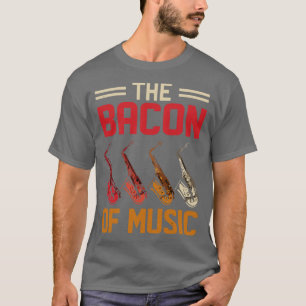 Camiseta O Bacon da Música Design Saxofone