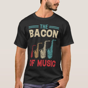 Camiseta O Bacon do Jogador Saxofone da Música