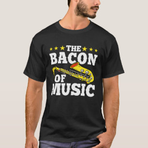 Camiseta O Bacon Do Jogador Saxofônico Da Música M