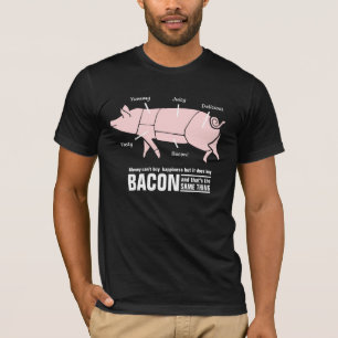 Camiseta O bacon é carta engraçada do carniceiro do porco