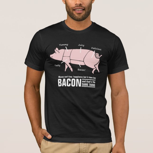Camiseta O bacon é carta engraçada do carniceiro do porco (Frente)
