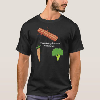Camiseta O bacon é meu vegetal favorito (escuro)