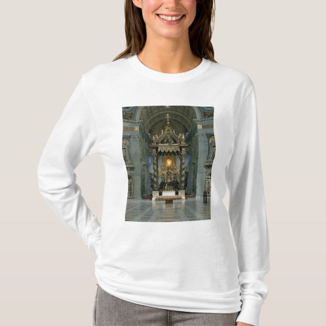 Camiseta O Baldacchino, o altar alto e a cadeira (Frente)