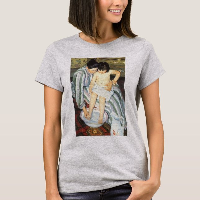 Camiseta O Banho de Criança por Mary Cassatt Impressionismo (Frente)