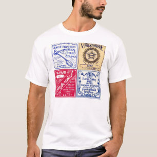 Camiseta O banjo amarra o t-shirt curto leve da luva dos