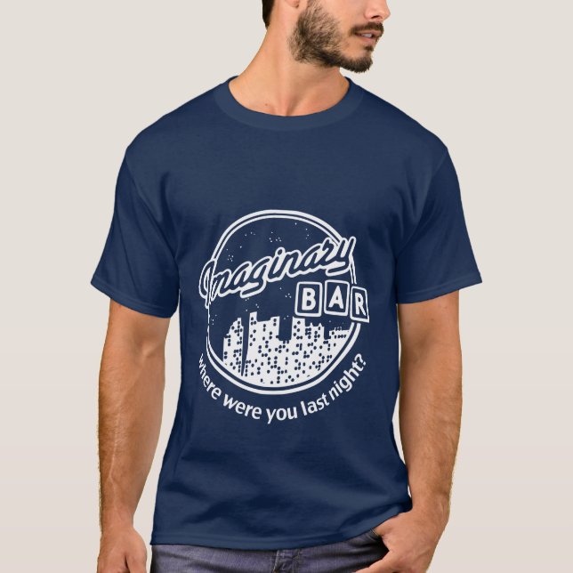 Camiseta O bar imaginário - skyline da noite - onde era (Frente)