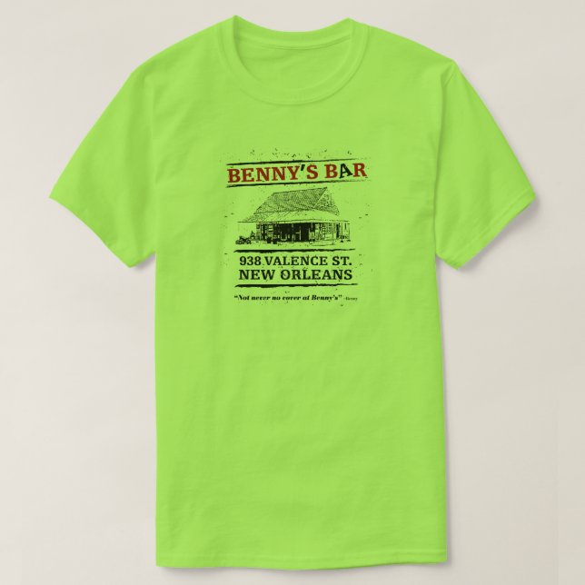 Camiseta O bar Nova Orleães de Benny (Frente do Design)