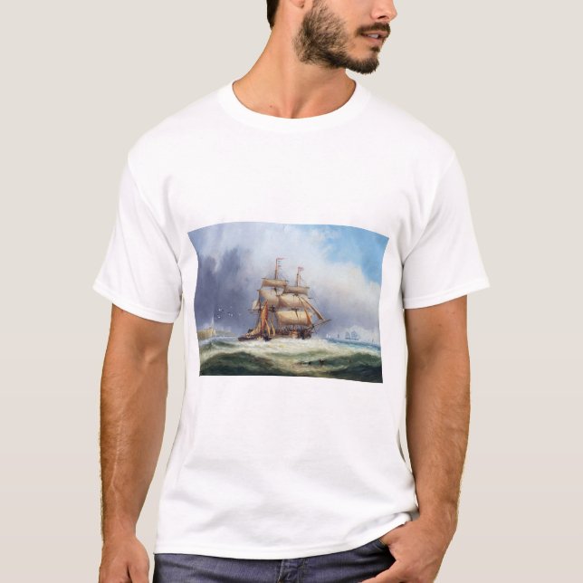 Camiseta O barco piloto da Ilha de Wright, 1887 (Frente)