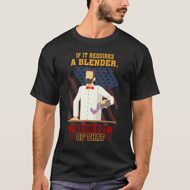Camiseta O Barman Requer Um Gráfico Humor Do Misturador (Frente)