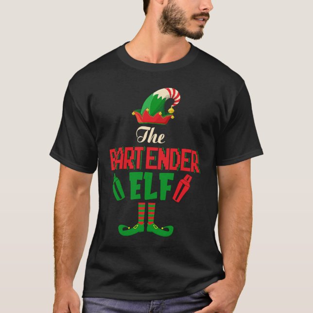 Camiseta O Bartender Elf Christmas ELF Bartender Family G (Frente)