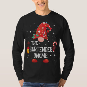 Camiseta O Bartender Gnomo de Natal da Família Corresponden