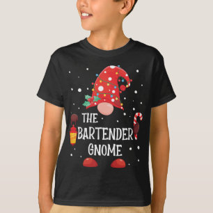 Camiseta O Bartender Gnomo de Natal da Família Corresponden