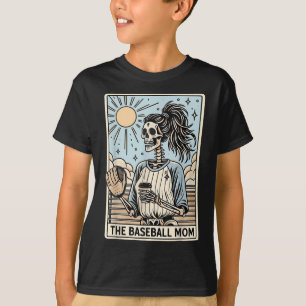 Camiseta O Baseball Mãe Skeleton Tarot, Baseball Mama Mot