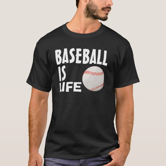 Camiseta O basebol é vida, t-shirt (Frente)