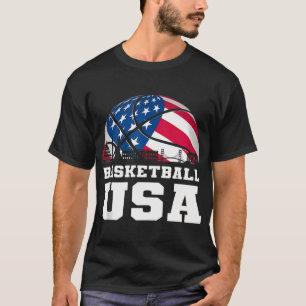 Camiseta O Basquete Dos Eua Apoia A Equipe Tshirt Usa Flag