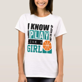 Camiseta O basquetebol do jogo gosta de uma menina