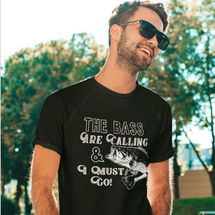 Camiseta O Bass Chama-Se Quitação Da Pesca Da Boca-Larga