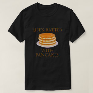 Camiseta O Batedor da Vida com Panquecas e Comida