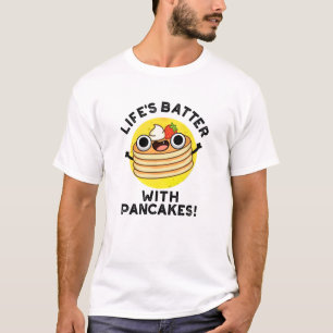 Camiseta O Batedor da Vida com Panquecas Engraçado Comida