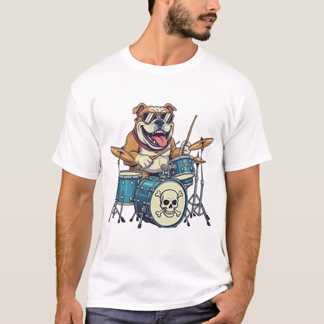 Camiseta O Baterista Cachorro  (Frente)