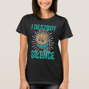 Camiseta O baterista está aqui Música de bateria legal Eu d