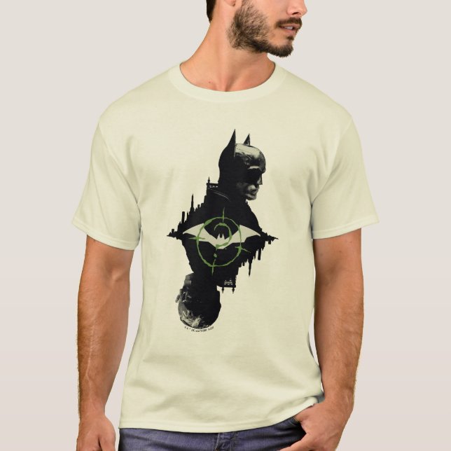 Camiseta O Batman E O Gráfico De Caracteres Duplos Do Riddl (Frente)