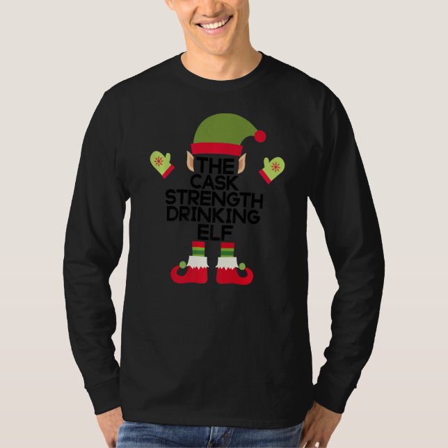 Camiseta O Bebendo Elf Funny Bourbon Engraçado da Força do  (Frente)