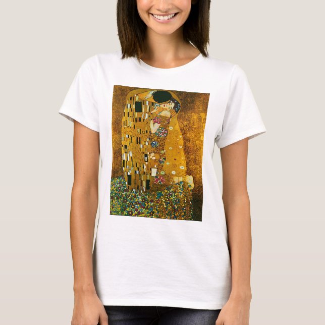 Camiseta "O Beijo" de Gustav Klimt, Circle T-Shirt (Frente)