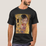 Camiseta O beijo, Gustavo Klimt<br><div class="desc">O beijo (Der original Kuss) foi pintado por Gustavo Klimt, e é provavelmente seu trabalho mais famoso. Começou o trabalho nele em 1907 e é o highpoint de seu "período dourado assim chamado". Descreve um casal, nas várias máscaras do ouro e dos símbolos, compartilhando de um beijo contra um fundo...</div>