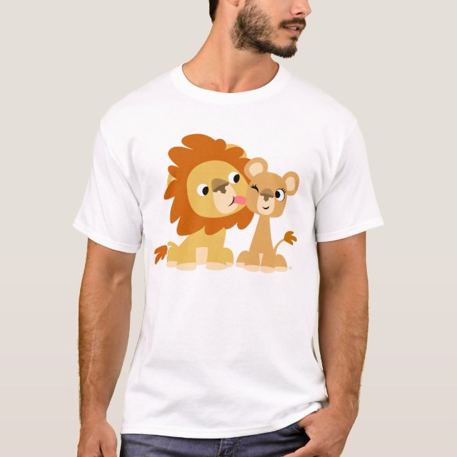 Camiseta O beijo: O casal bonito do leão dos desenhos (Frente)