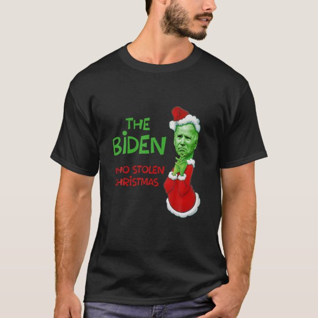 Camiseta O Biden Que Roubou O Natal Engraçado (Frente)