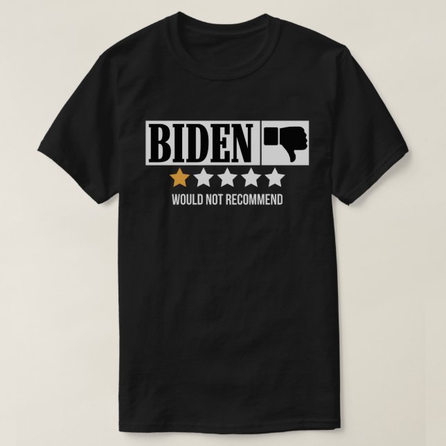 Camiseta O Biden Thumbs Down Não Recomendaria (Frente do Design)