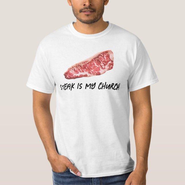 Camiseta O bife é a minha Igreja (Frente)