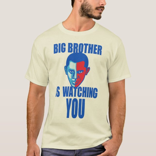 Camiseta O big brother está olhando-o (versão de Barack (Frente)